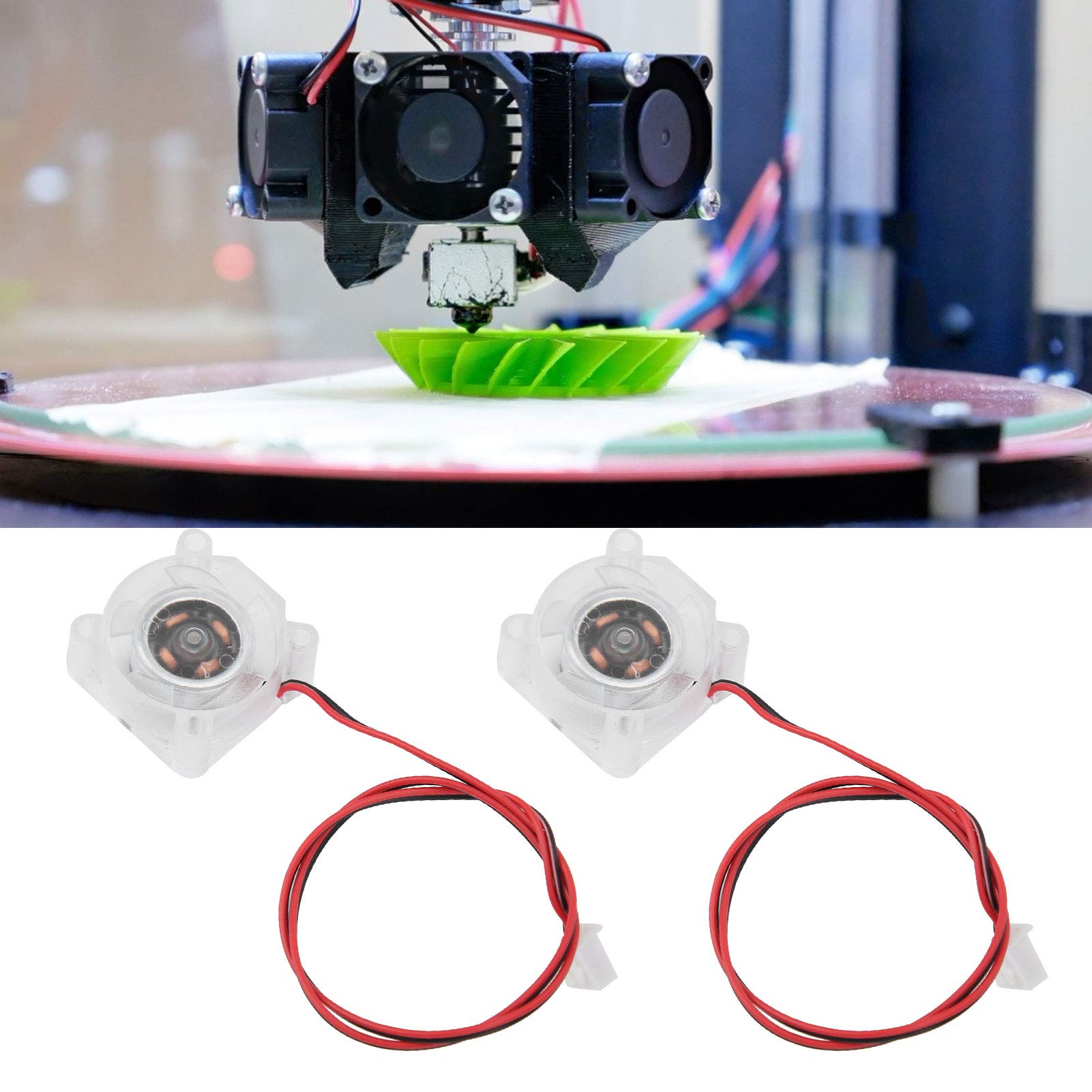 2510 Cooler Fan for 3D Printers - ABS Material, Impact Resistant with LED Light - 12V High Performance Cooling Fan for V6 Hotend - Perfect for Industrial Supplies & 3D Printing Workshops