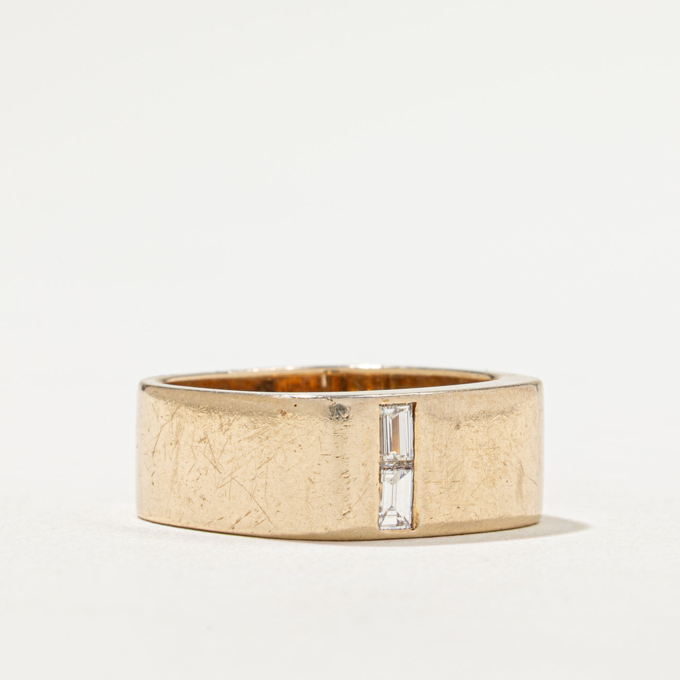 Two Stone Baguette Cut Diamond Band Ring | 0.24ctw | Size 7.75 | Elegant Wedding Band, Anniversary Gift for Her, Perfect for Special Occasions