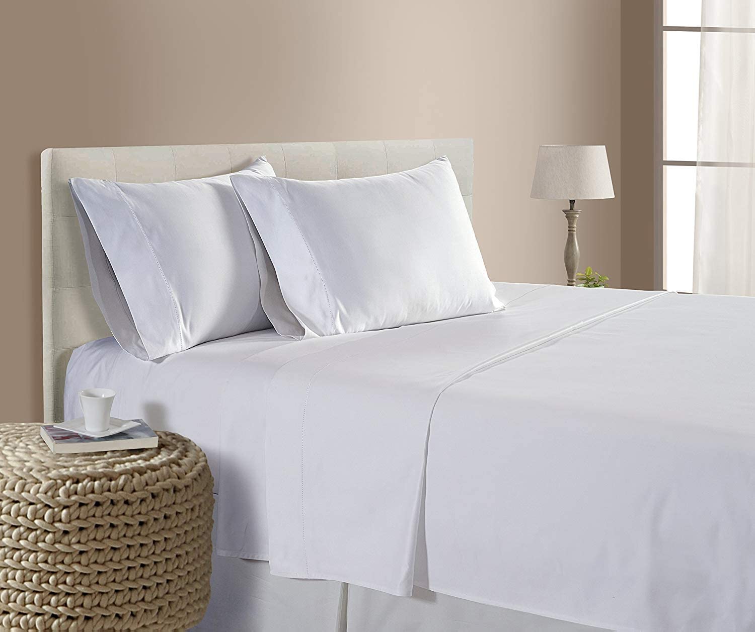 Organic Cotton Sheet Set - 4PC Full/Double Size, 850 TC for Adjustable Beds - Home & Hotel Use