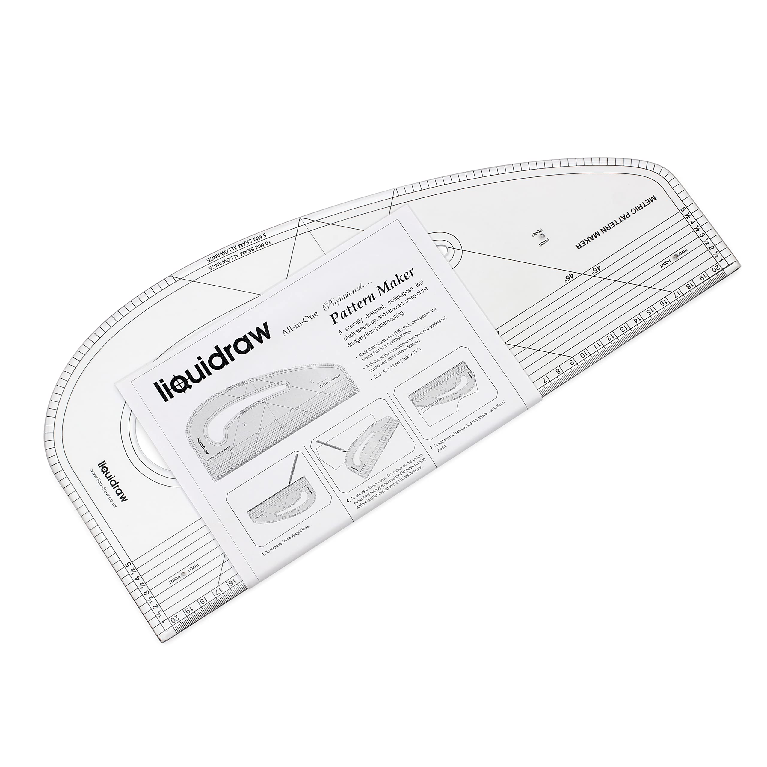 Pattern Maker Metric Ruler for Sewing & Quilting - Perfect for DIY Crafts, Fabric Marking & Tailoring Projects