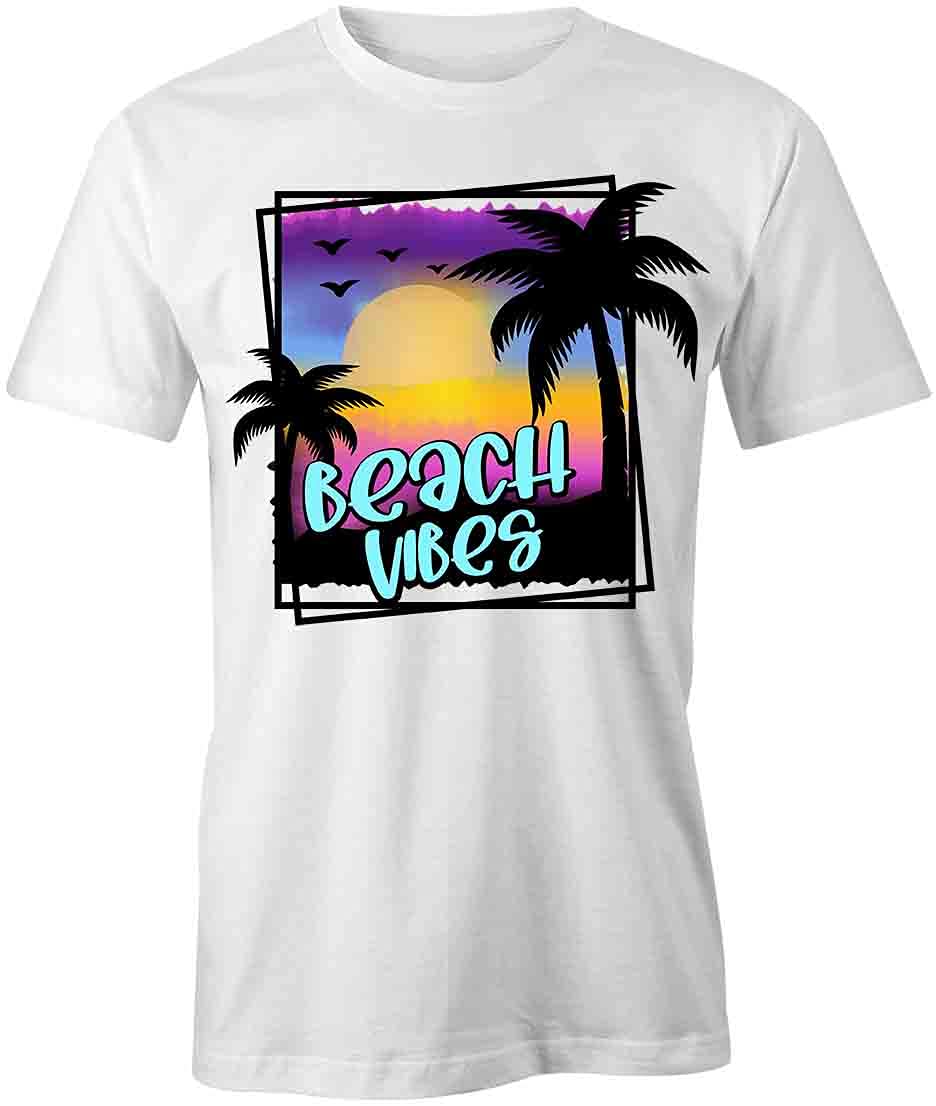 Beach Vibes Graphic T-Shirt for Men & Women | Soft Cotton Printed Tee with Summer Design | Perfect for Beach Vacations, Pool Parties & Casual Outings