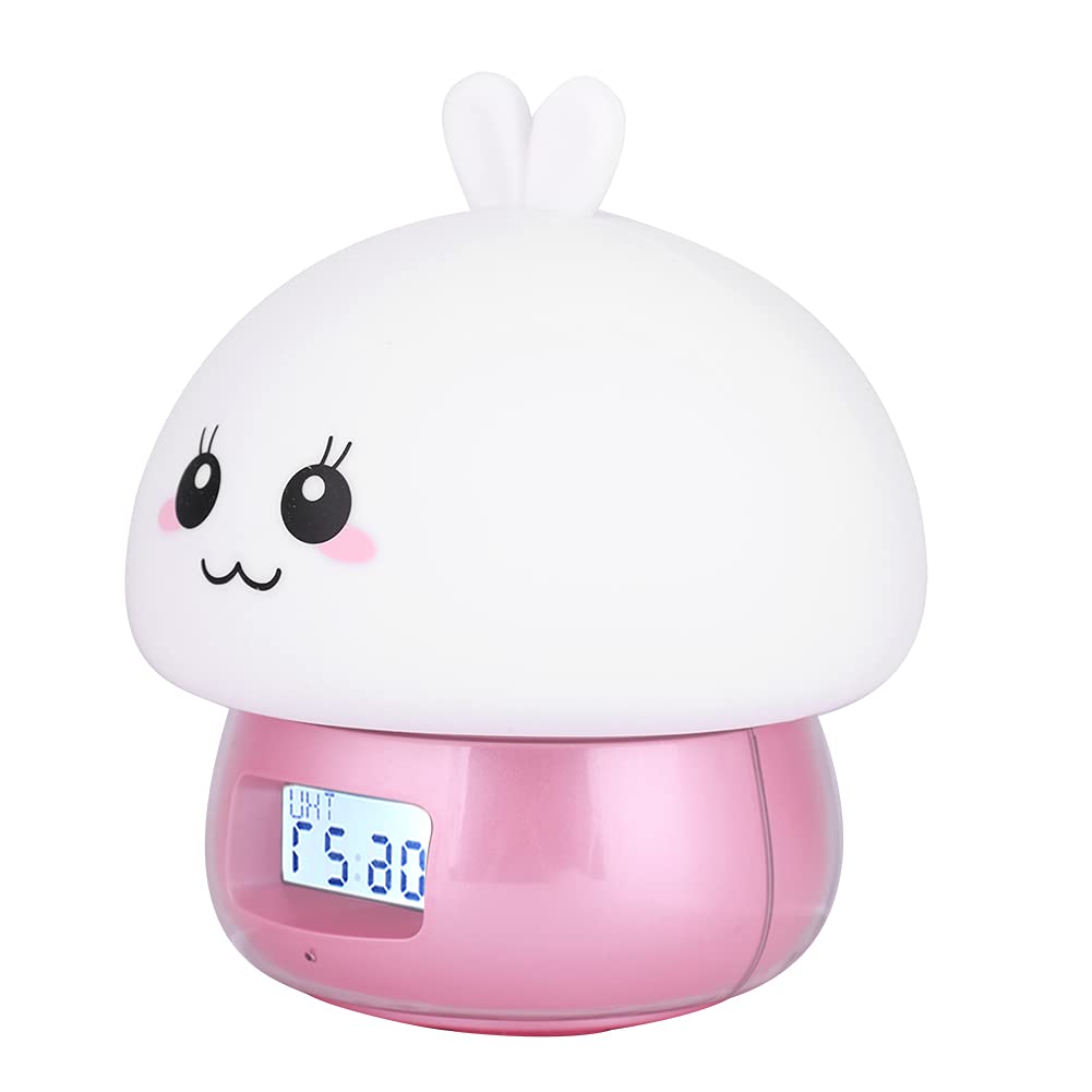 7-Color LED Silicone Night Light with Alarm Clock & Voice Recorder - Cute Bedroom Decor for Kids, Nursery, Dorm, Home Office & Gift Ideas