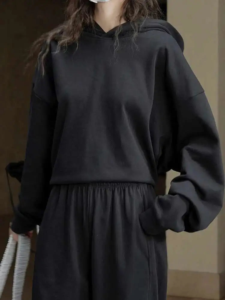 Women's Backless Drawstring White Casual Hooded Sweatshirt - Long Sleeve Oversized Fashion Pullover for Spring & Autumn 2025 | Trendy Streetwear, Lounge Wear, and Layering Essential