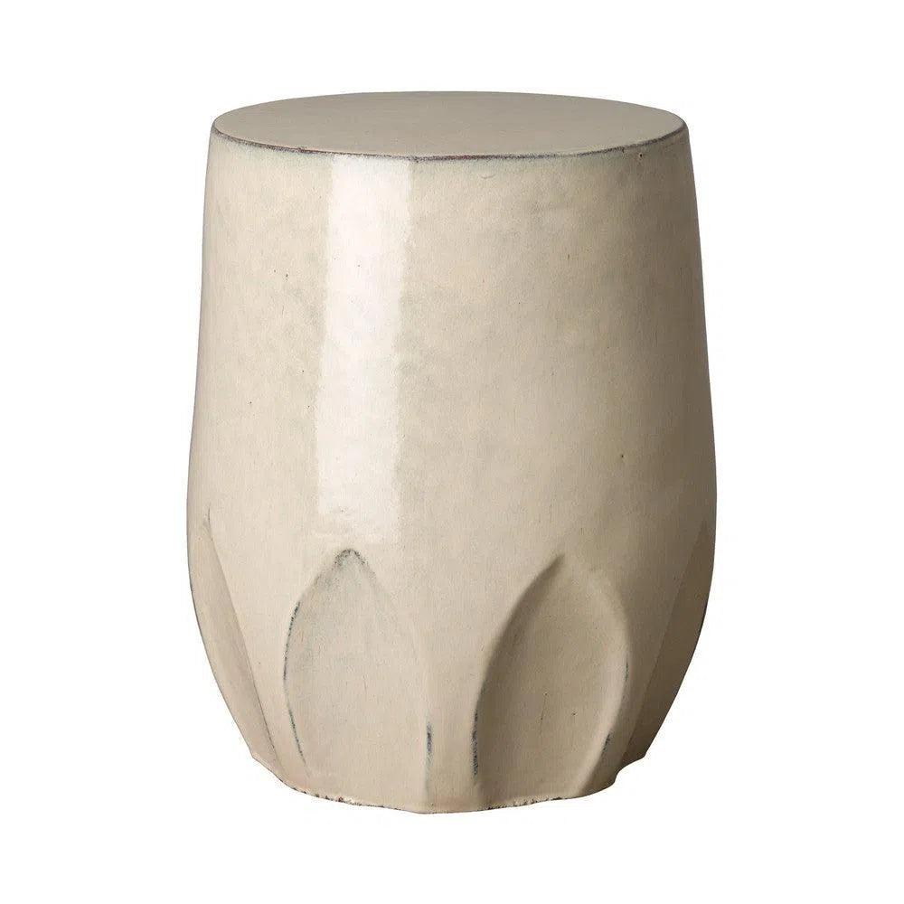22 Inch Large Calyx Ceramic Outdoor Garden Stool - Perfect for Patio, Porch, Balcony & Backyard Decor