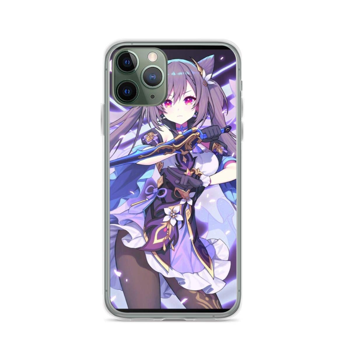 Genshin Impact Keqing Character Phone Case for iPhone 15 14 13 12 11 X Xs XR 8 7 6 6s Plus Pro Max - Clear Transparent Protective Cover - Perfect for Gaming Fans & Anime Lovers
