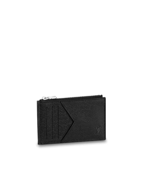 LV Coin Card Holder in Taiga Leather - Slim Wallet for Men & Women - Perfect for Travel, Business & Everyday Use
