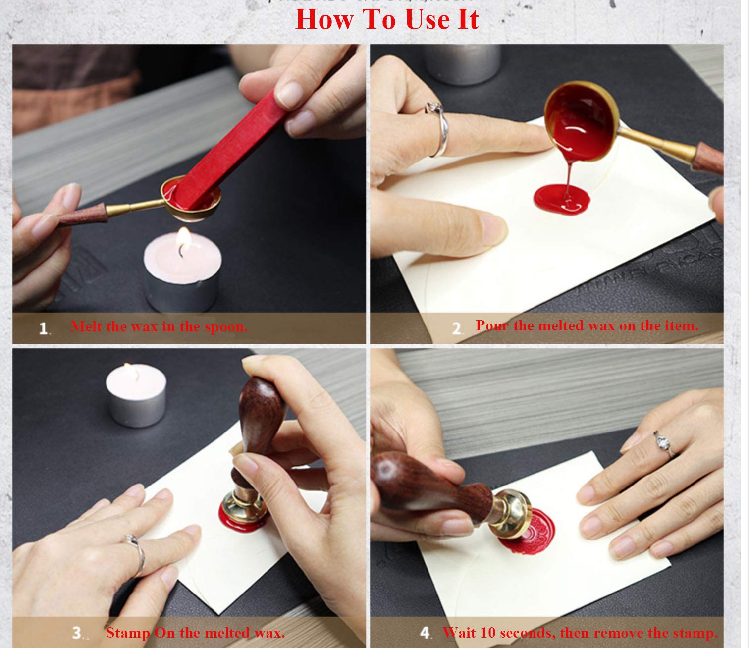 Wooden Sakura Rabbit Wax Seal Stamp Kit - Perfect for Wedding Invitations & Love Letters