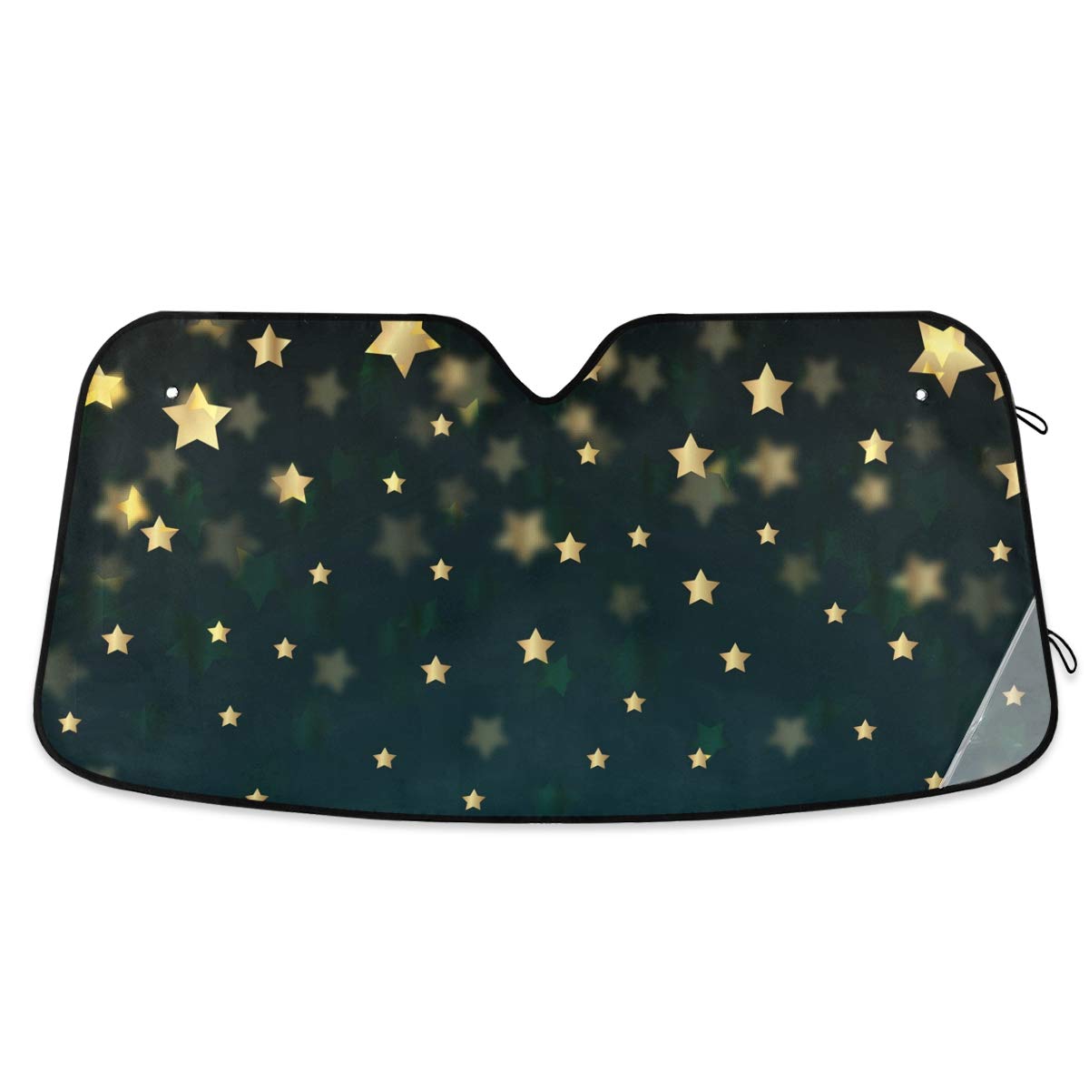 Golden Stars Foldable Car Windshield Sun Shade - UV Protection Sunshade for Cars & Minivans | Perfect for Parking, Road Trips & Summer Heat Protection