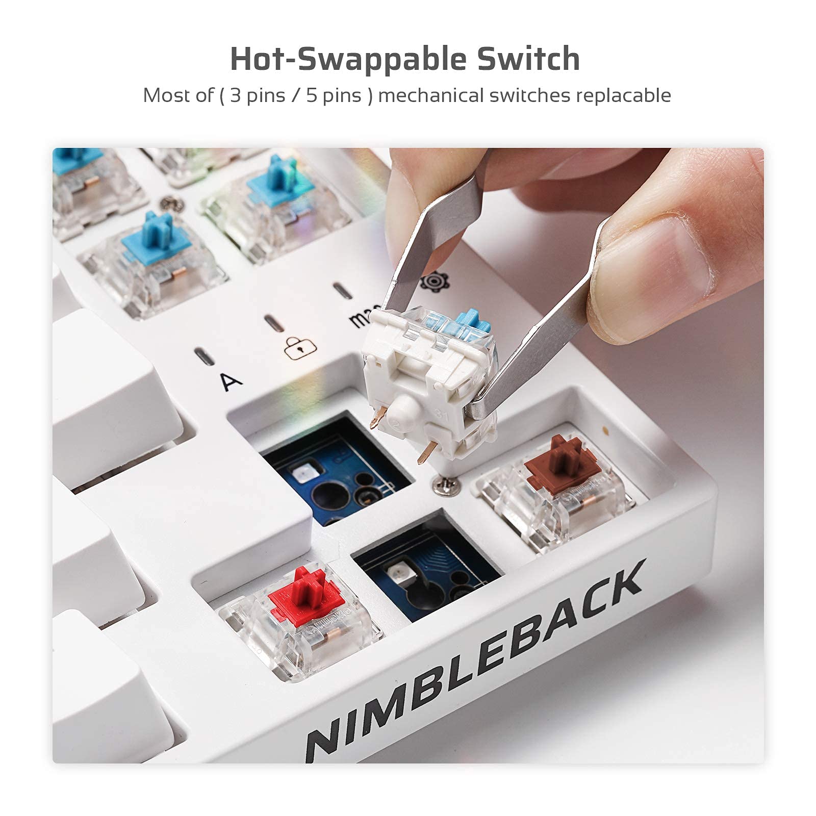 LTC NB681 65% RGB Mechanical Keyboard - Hot-Swappable Blue Switch for Gaming & Office
