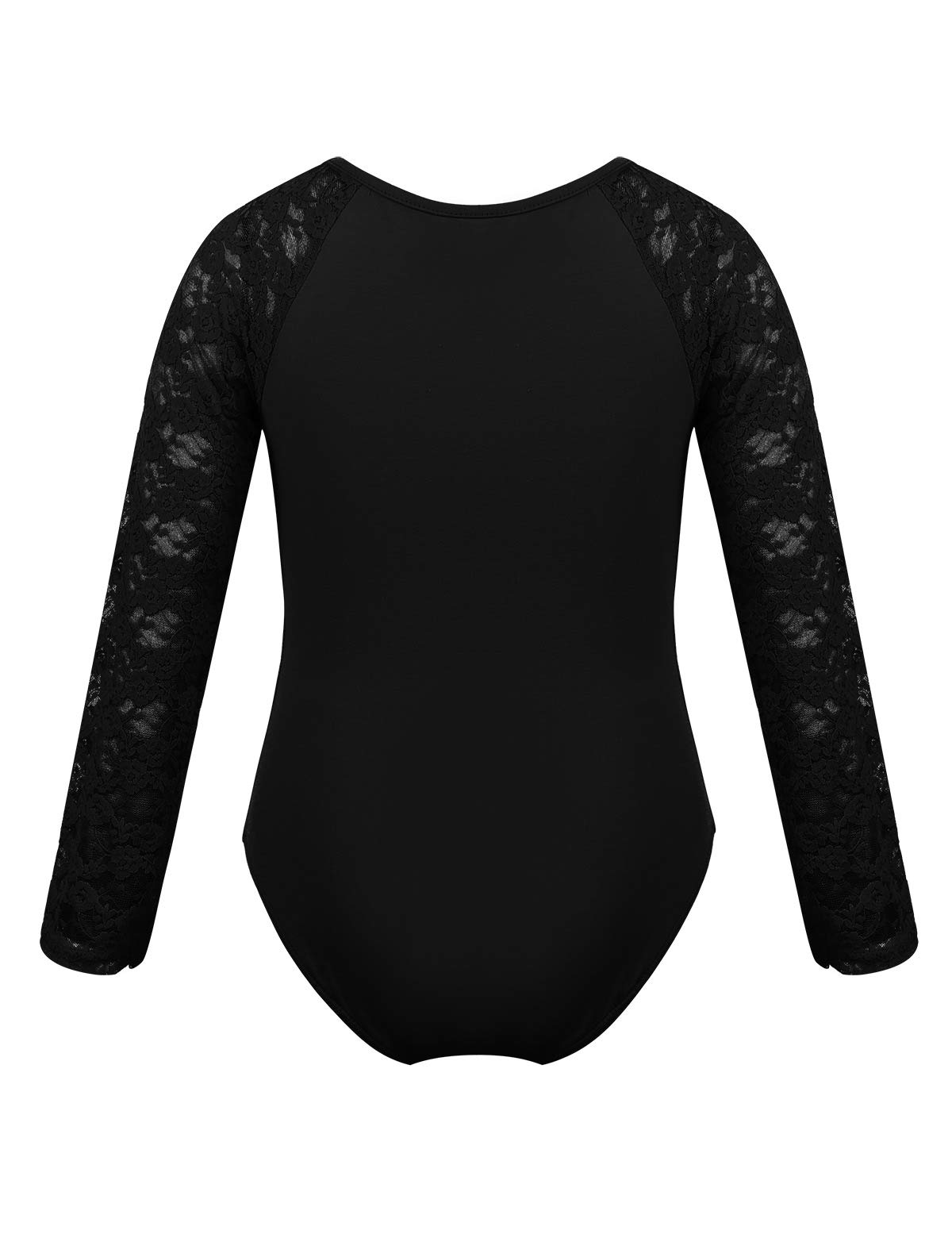 MSemis Kids Girls Lace Long Sleeve Zipper Front Tank Leotard Top for Ballet Dance Gymnastics Recital Performance Practice Class Activewear
