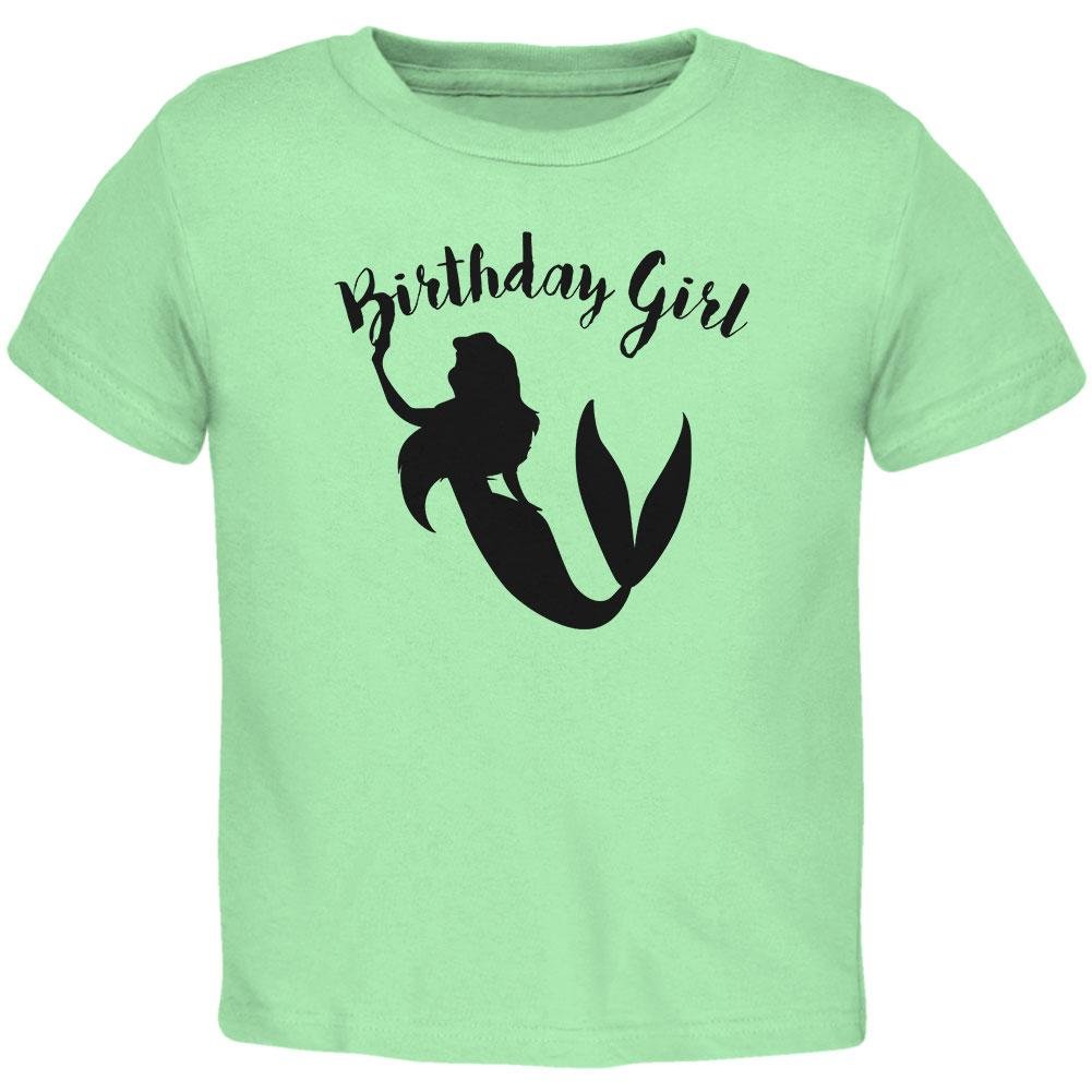 Birthday Girl Mermaid Toddler T-Shirt - Cute Mermaid Themed Top for Girls Birthday Party Outfit & Summer Play