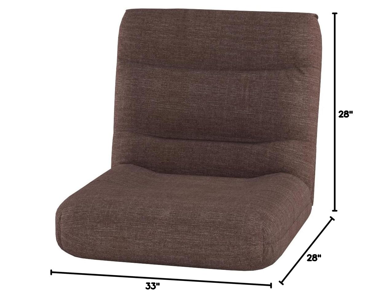 Merax Fabric Folding Sofa Chair - Convertible Floor Chaise Lounge & Gaming Chair for Living Room, Bedroom, or Dorm - Comfortable Brown Recliner for Relaxing, Reading & Video Games