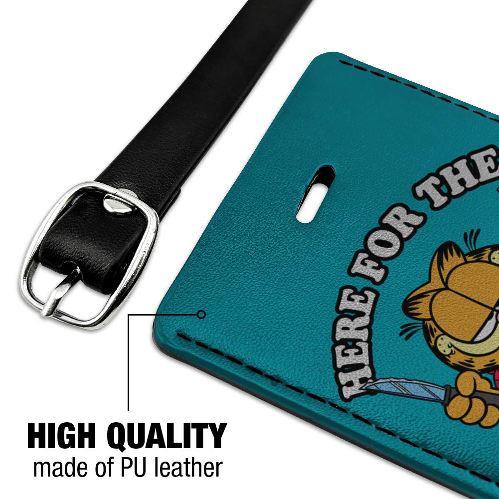 Garfield Themed Rectangle Leather Luggage Tag - Funny Cartoon ID Tag for Carry-On Bags & Suitcases | Perfect for Travel, Business Trips & Vacation Identification