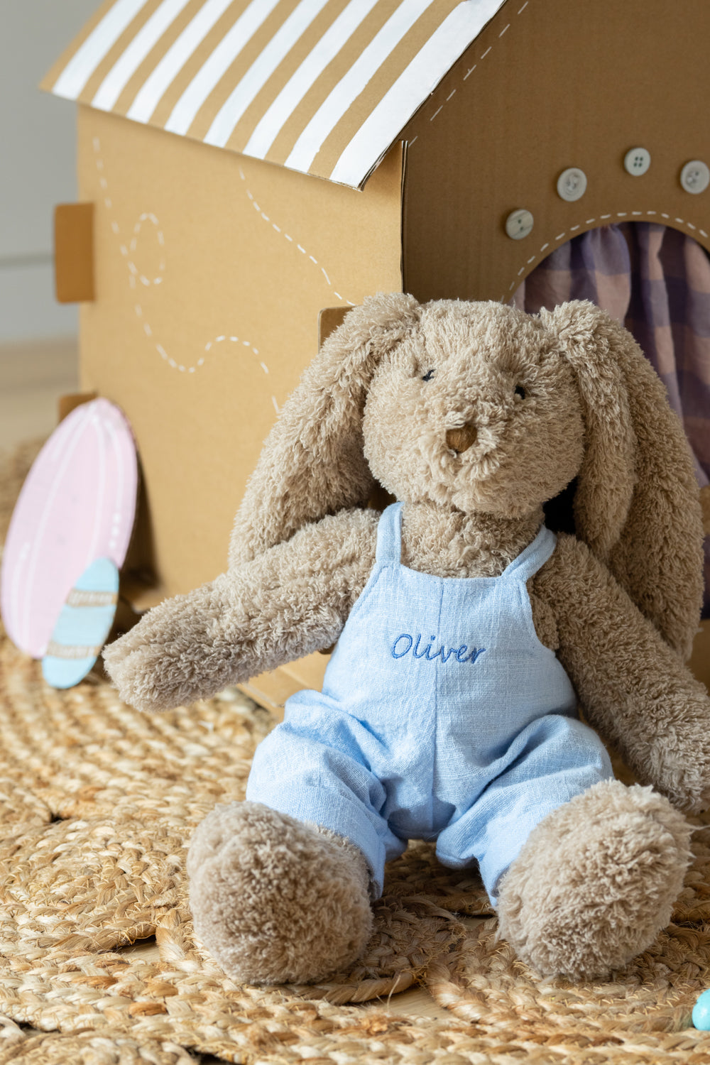 Personalized Bunny Plush Toy - Mr Honey Bunny Baby Blue Stuffed Animal for Kids, Perfect for Gifts, Nursery Decor & Cuddling