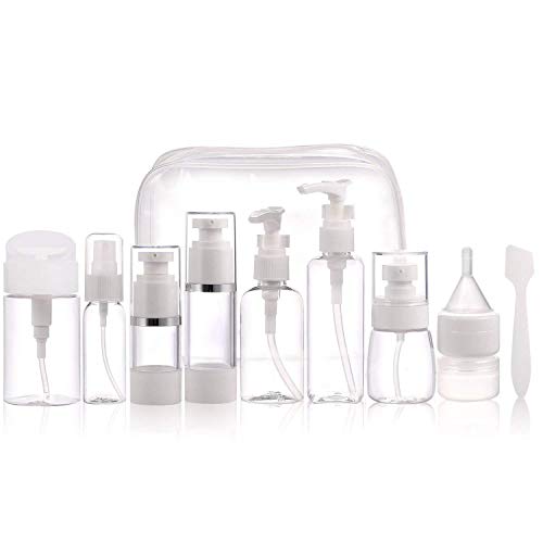 TSA Approved 12-Piece Travel Toiletry Bottles Set - Leak-Proof Cosmetic Containers for Liquids & Makeup with Free Toiletry Bag - Perfect for Air Travel, Camping & Gym Use