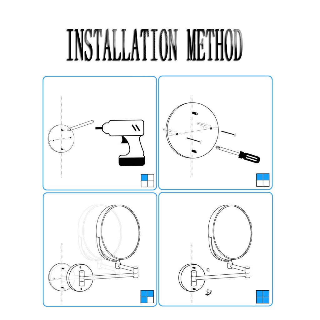 10X Magnifying Makeup Mirror with LED Lights - 360° Swivel & 12