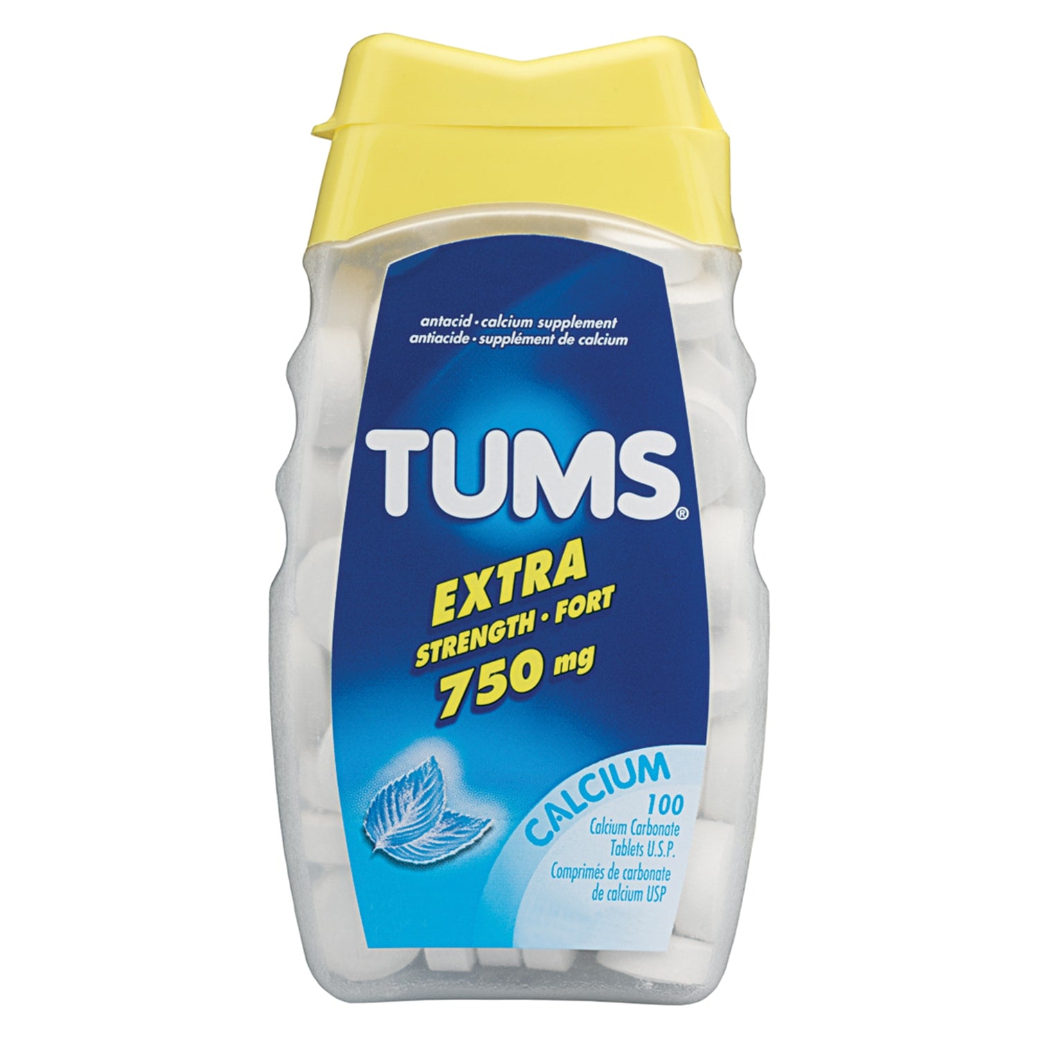 TUMS Extra Strength Antacid Tablets - 100 Count Bottle | Fast Heartburn Relief for Indigestion & Acid Reflux | Perfect for After Meals & Spicy Foods