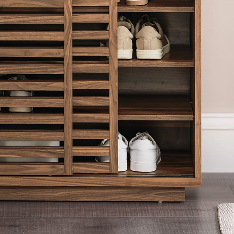NYLAH BELAIR Solid Wood Shoe Cabinet - Sturdy Entryway Storage Organizer for Shoes, Boots & Home Décor | Perfect for Hallway, Closet & Mudroom Organization