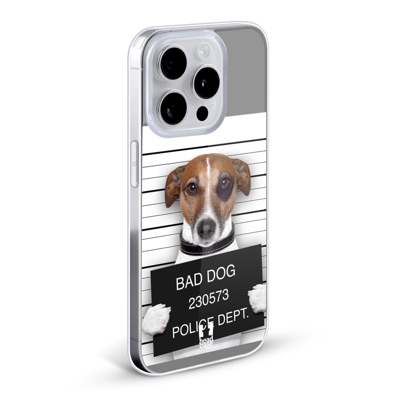 Bad Dog Mugshot Funny Animals Soft Gel Phone Case for Apple iPhone 12 & 12 Pro - Cute Protective Cover for Everyday Use, Work & Travel
