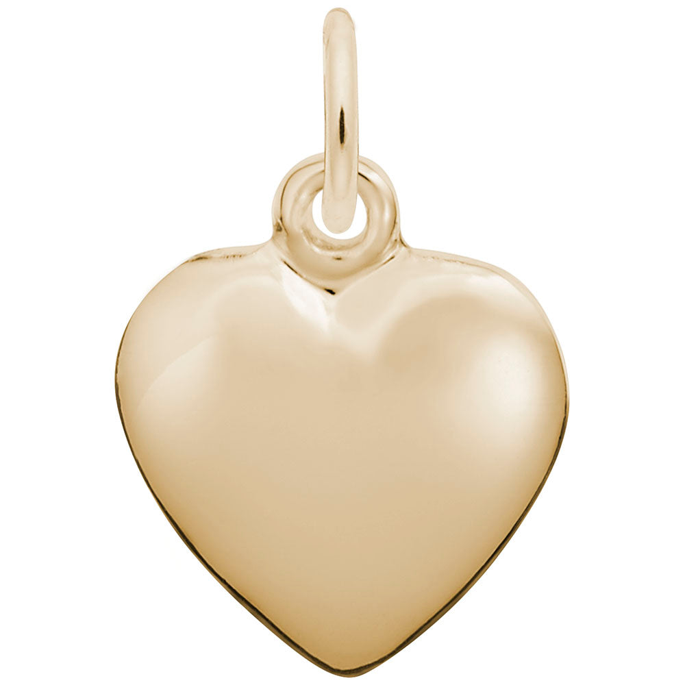 14K Yellow Gold Puffy Heart Charm Pendant - Dainty & Elegant Jewelry for Women - Perfect for Valentine's Day Gifts, Anniversary Presents & Everyday Wear
