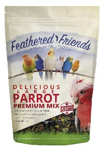 Premium Parrot Food Mix - Nutrient-Rich Large Parrot Seed Blend (500g) - Perfect for Macaws, Cockatoos & African Greys - Daily Feeding & Training Treats