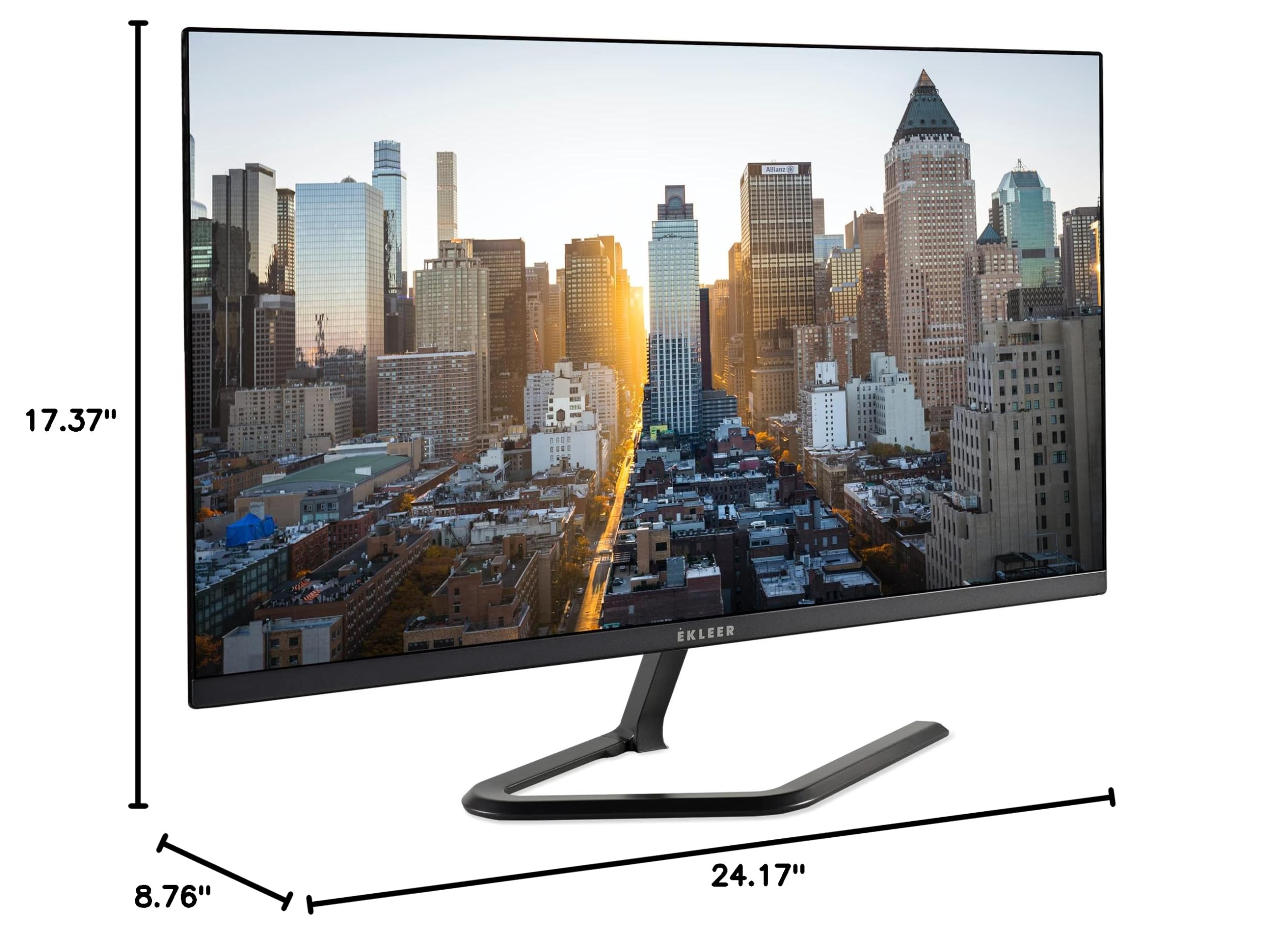 EKLEER 27-inch Ultra Thin Bezel Computer Monitor - FHD 1080p IPS Display with HDMI & USB Type-C, 75Hz Refresh Rate, Built-in USB Hub, Fast Charging - Compatible with iPhone 15/Pro/Max & MacBook Air/Pro - Perfect for Home Office, Gaming & Multimedia Entertainment