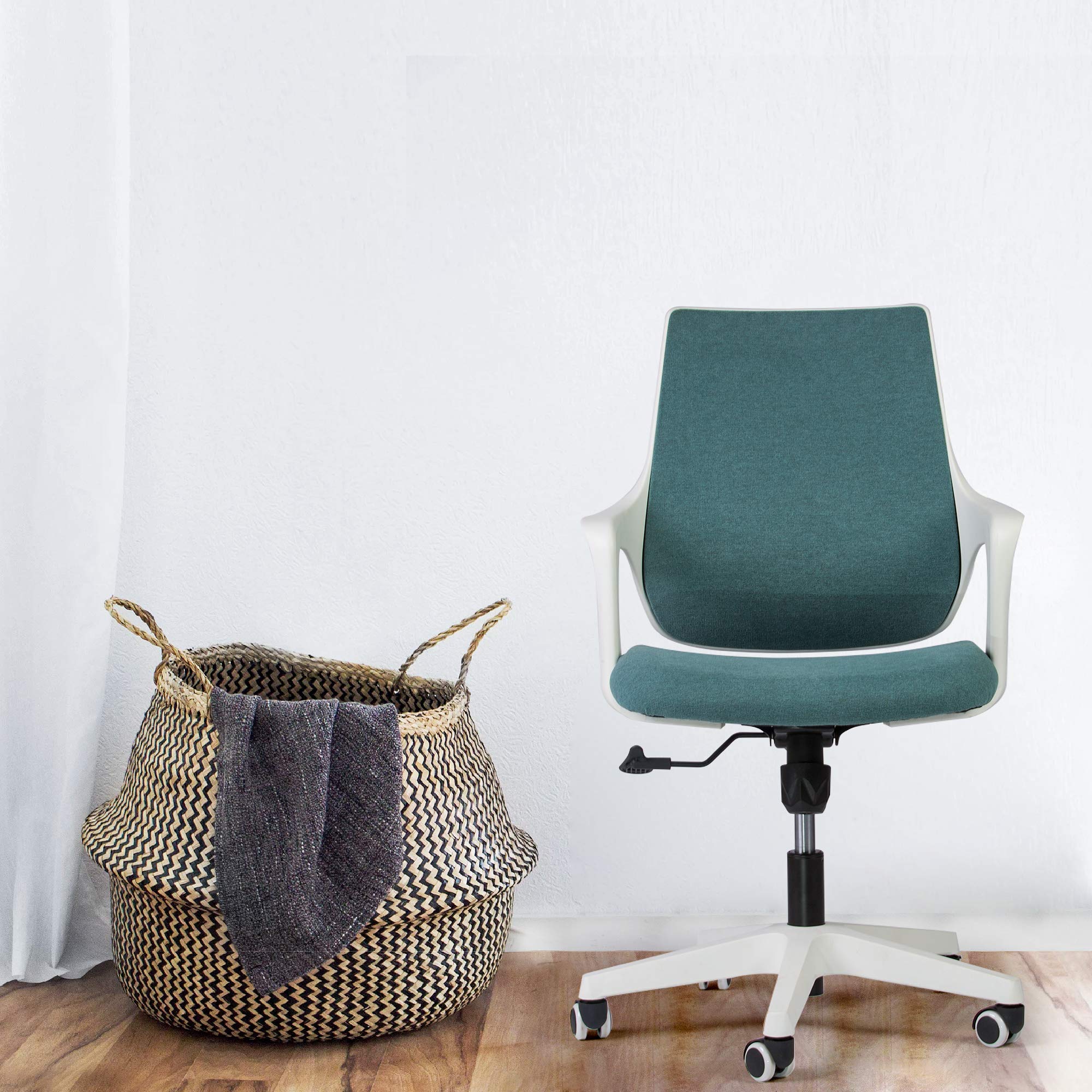 Ergonomic Mid Back Swivel Office Chair with Adjustable Arms - Comfortable Computer Desk Chair for Home & Workspaces - Perfect for Long Hours of Work, Gaming, and Online Meetings