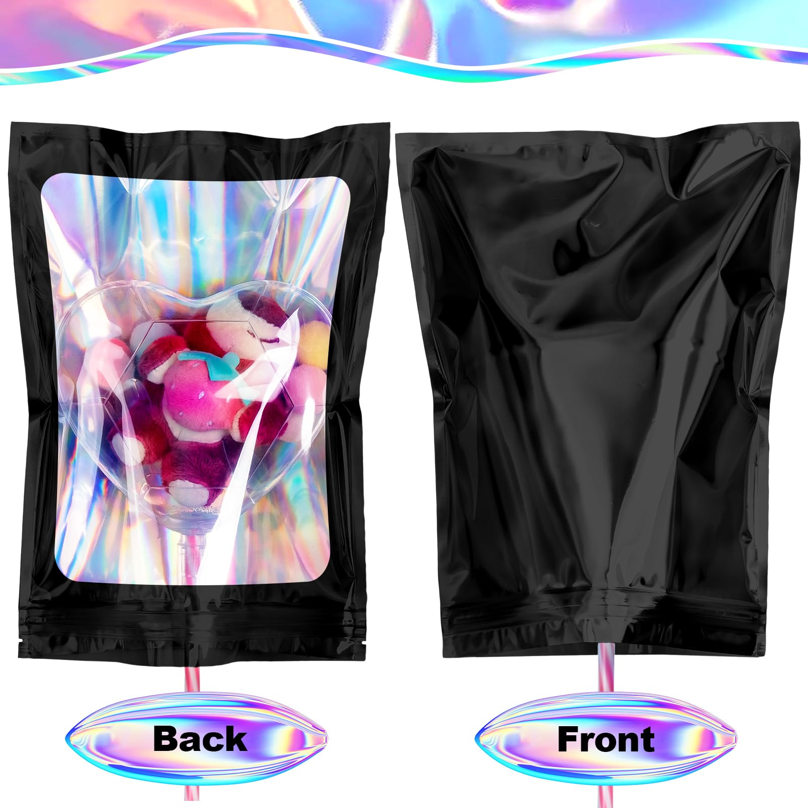 100 Pack 2.8 x 4 Inch Smell Proof Mylar Bags - Resealable Foil Pouch with Front Window for Food Storage, Coffee, Tea, Herbs & Cannabis | Airtight, Lightproof & Moisture Proof Packaging Solution