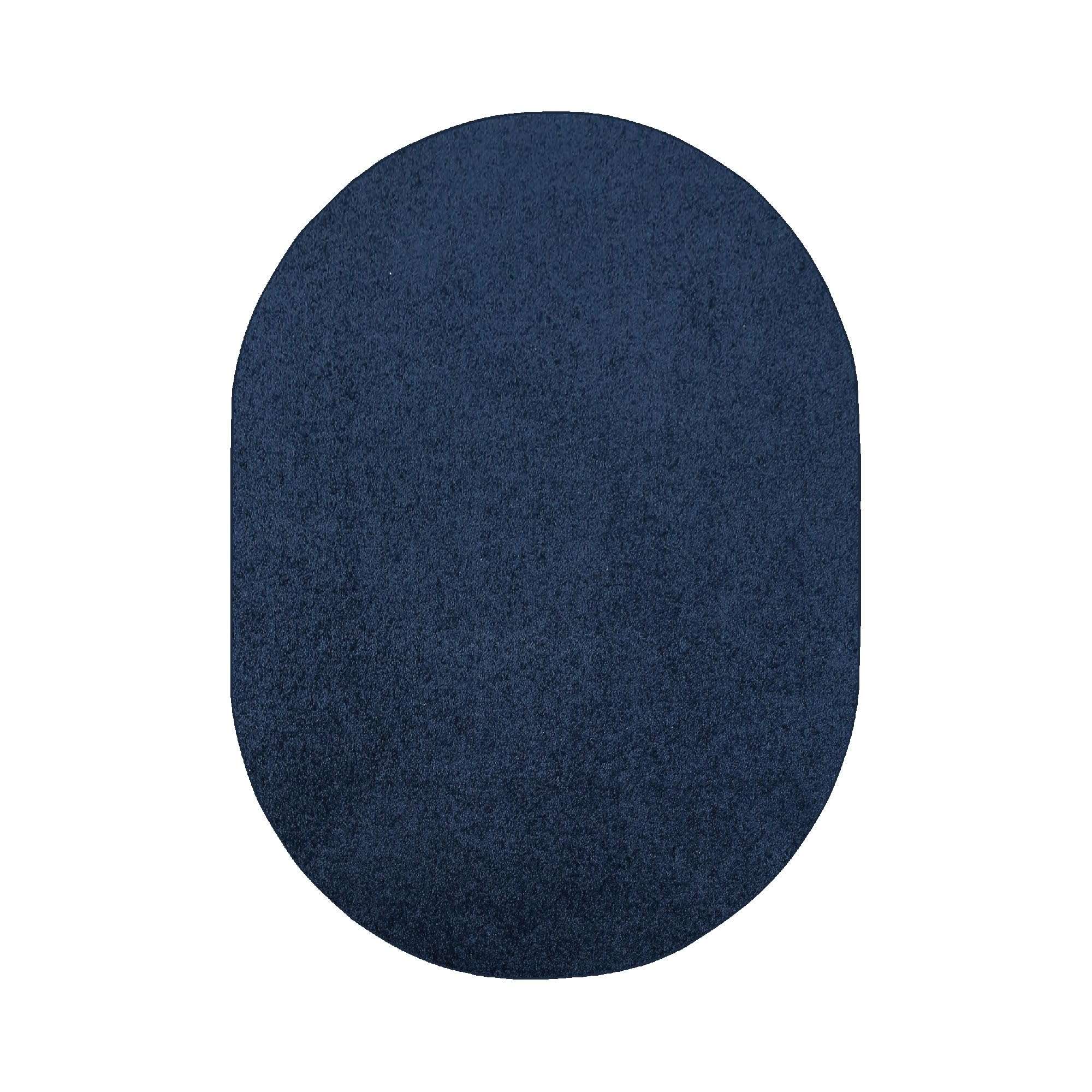 Ambiant Saturn Collection Navy Blue Solid Color Area Rug - 2' x 8' Oval Indoor Stain Resistant Carpet for Living Room, Bedroom, Dining Room | Pet & Kid Friendly Wedding Rug for Entryway & Doorway Decor