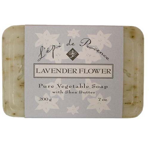 Triple Milled Lavender Shea Butter Soap from Provence France - 200g Handmade Vegetable Soap Bar for Luxury Bath, Skin Care & Aromatherapy