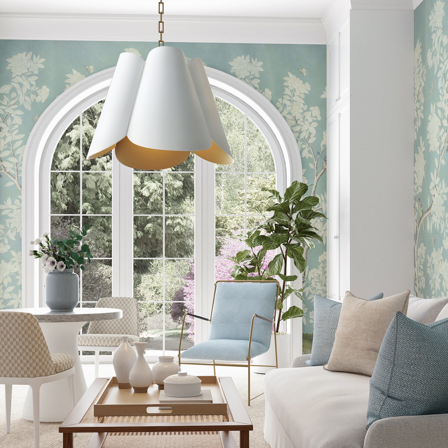 Waverly Pendant Light - Modern Glass Ceiling Fixture for Dining Room, Kitchen, Bedroom & Living Room