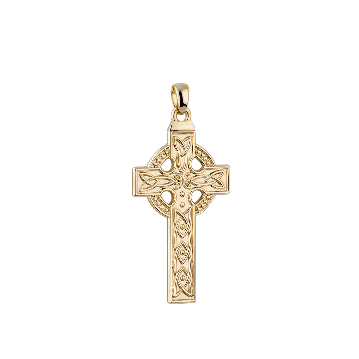 14K Gold Large Celtic Cross Pendant Necklace for Women - Elegant Religious Jewelry Gift for Christmas, Baptism & Special Occasions