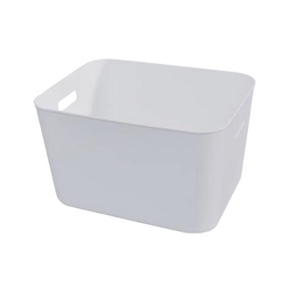 FEIMENGALL Plastic Storage Box with Lid - Small White Organizer for Wardrobe, Toys, Snacks & Desktop Sundries | Compact Household Storage Solution for Home, Office & Dorm Organization