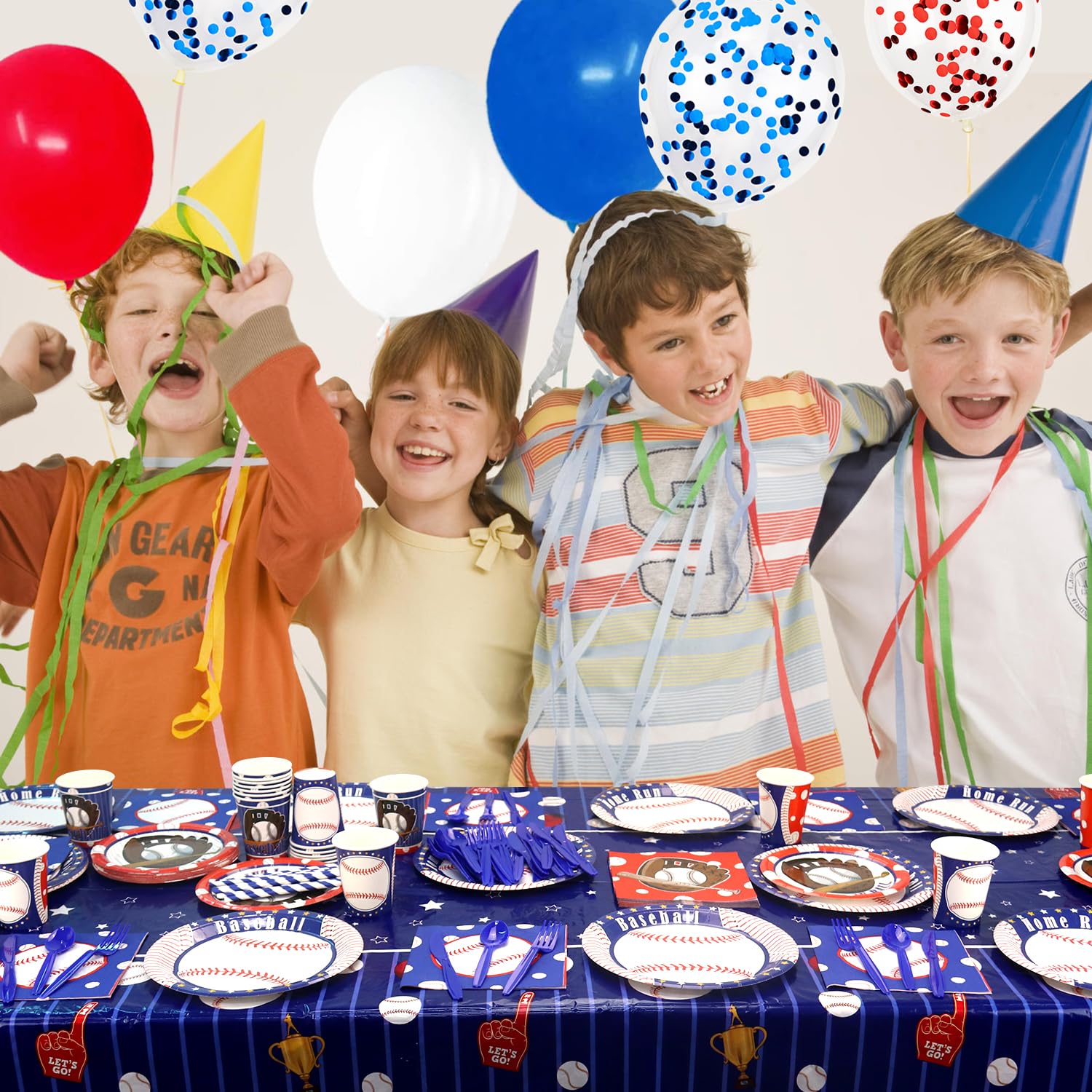 Baseball Party Supplies Kit - 20-Piece Baseball Themed Tableware Set with Banner, Plates, Cups, Napkins, Cutlery & Tablecloth for Kids Birthday Decorations | Perfect for Baseball Fan Parties, Team Celebrations & Sports Themed Events