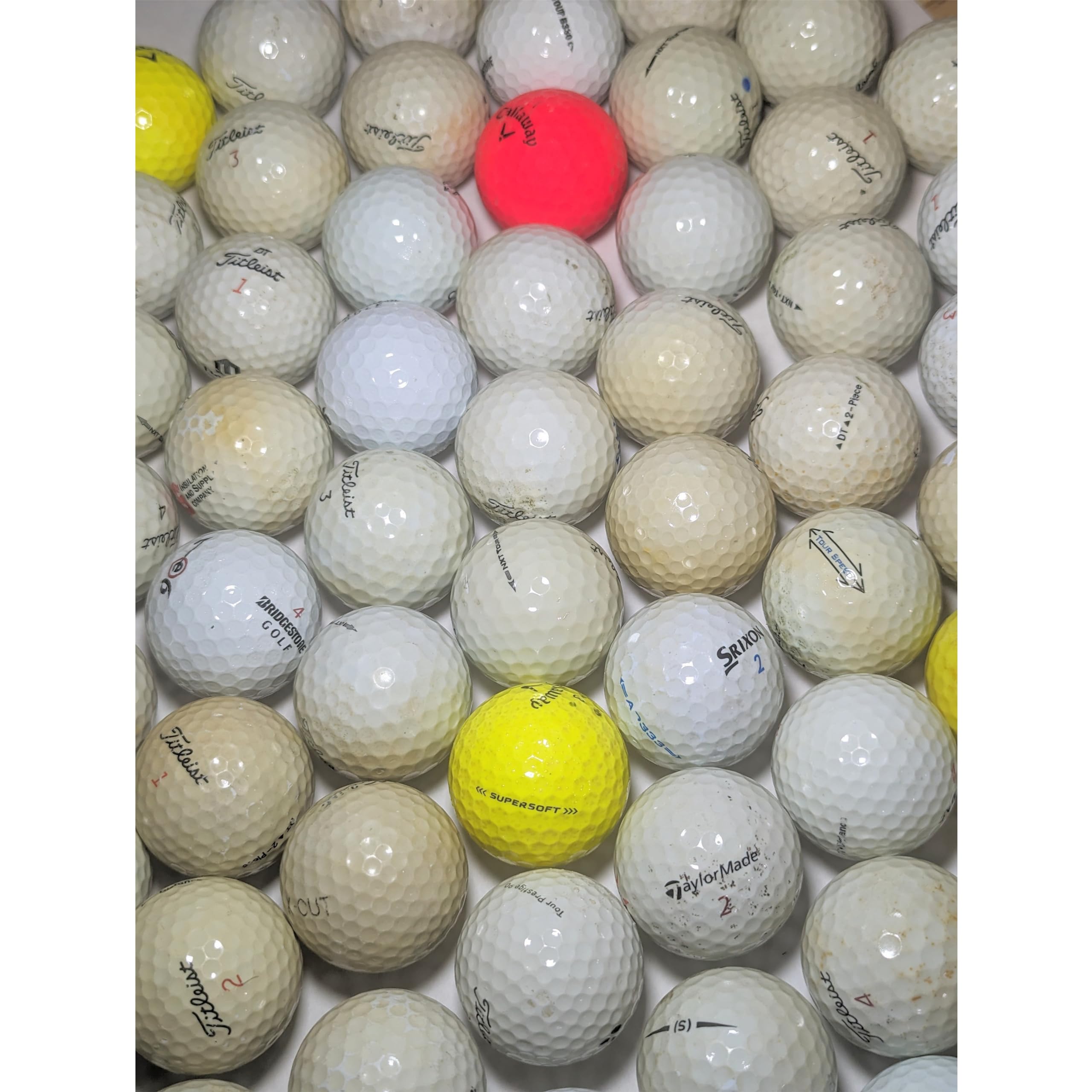 Recycled Golf Balls (50-300 Count) - Practice Balls for Backyard & Driving Range