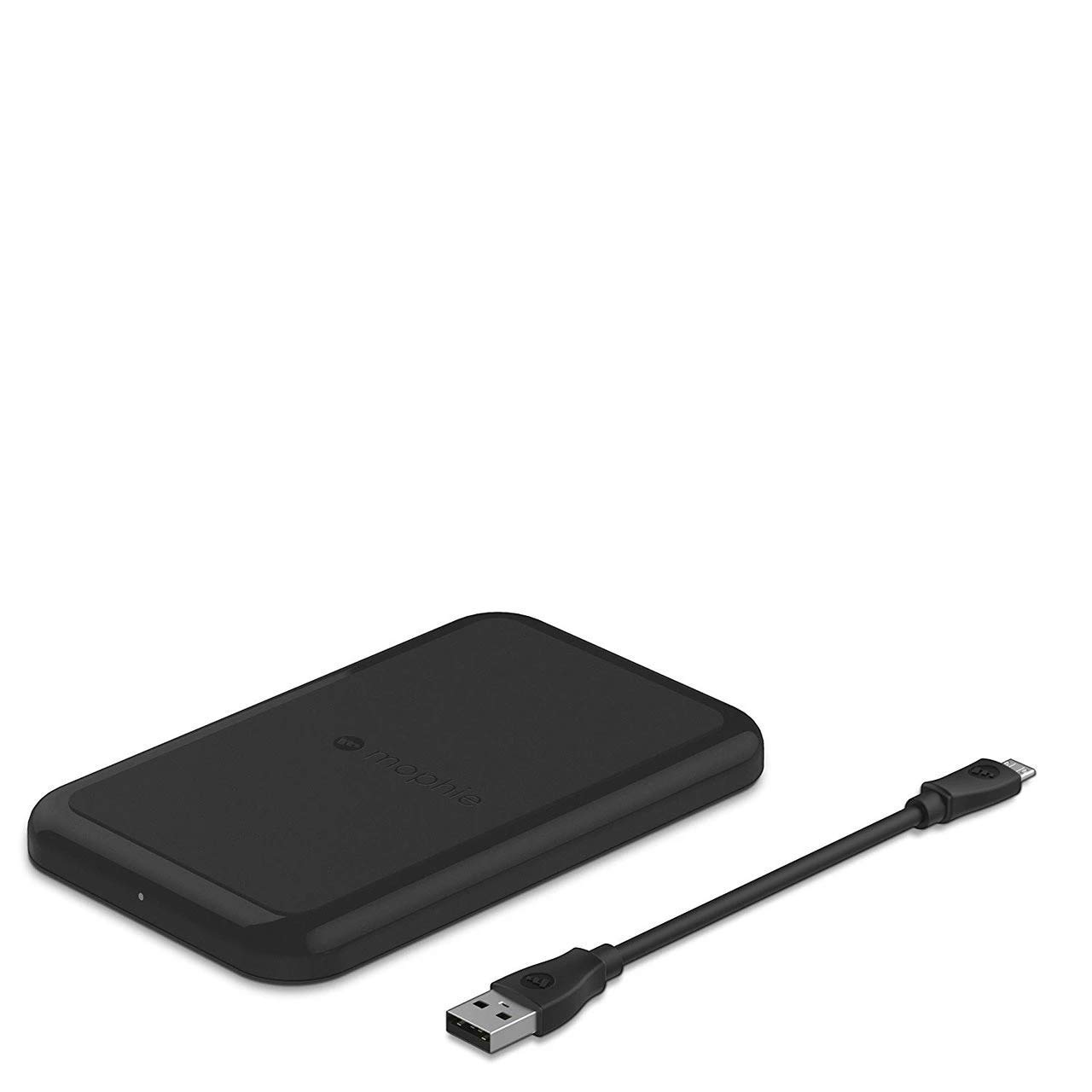 mophie Wireless Charging Pad - Qi-Certified Fast Charger for iPhone 15/14/13/12/11/X/8, Samsung Galaxy S23/S22/S21, AirPods & Qi-Enabled Devices - Sleek Black Design for Home, Office & Nightstand Charging