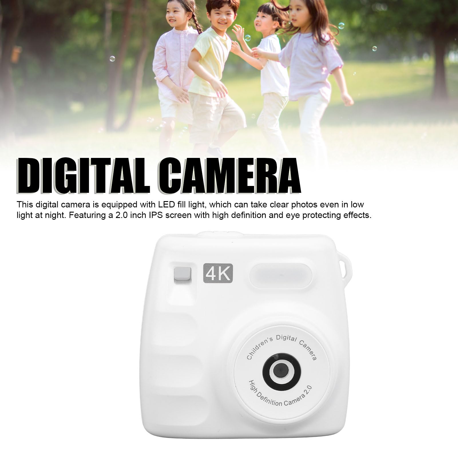 HD 1080P Digital Camera with 48MP Dual Lens & 2.0 Inch Screen - Compact Point and Shoot Camera for Vlogging, Travel, Teens and Students (White) | Perfect for YouTube Videos, Family Events & Outdoor Adventures