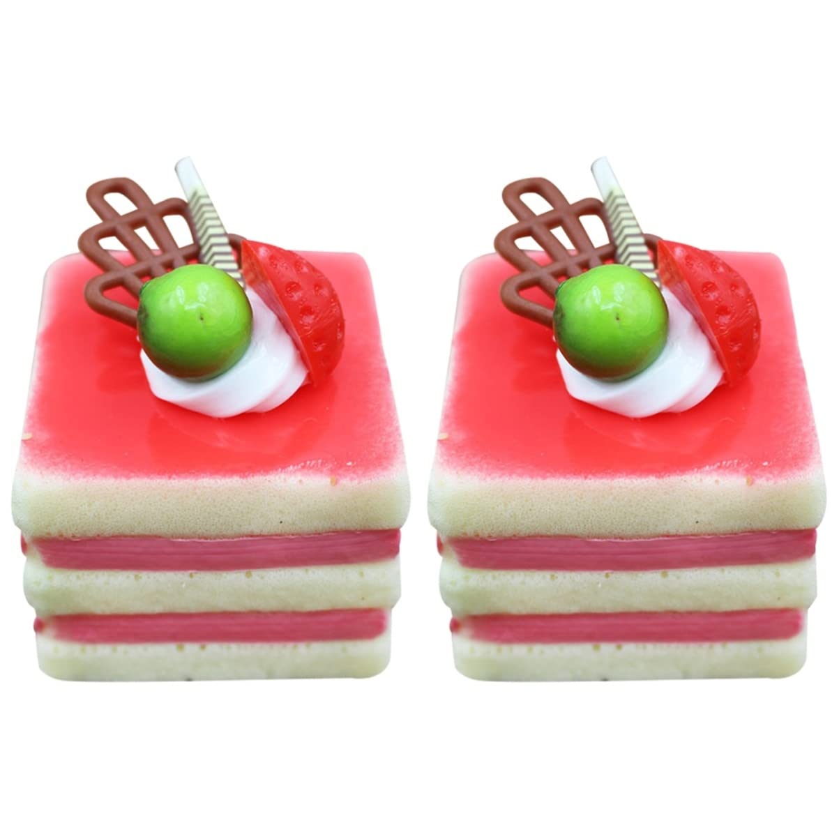 Bestoyard 2-Piece Realistic Artificial Fake Cake Set - Lifelike Simulation Dessert Toy for Home Decor, Photography Props & Party Display