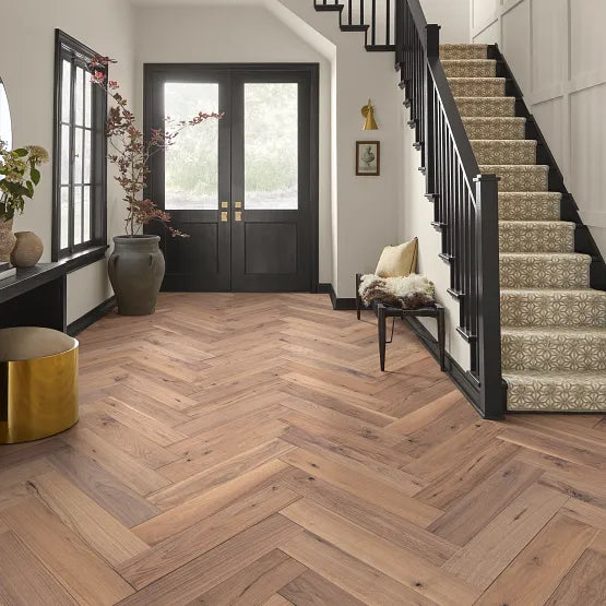 Anderson Tuftex Revival Walnut Herringbone Engineered Hardwood Flooring - Premium Wood Floors for Living Room, Bedroom & Home Office