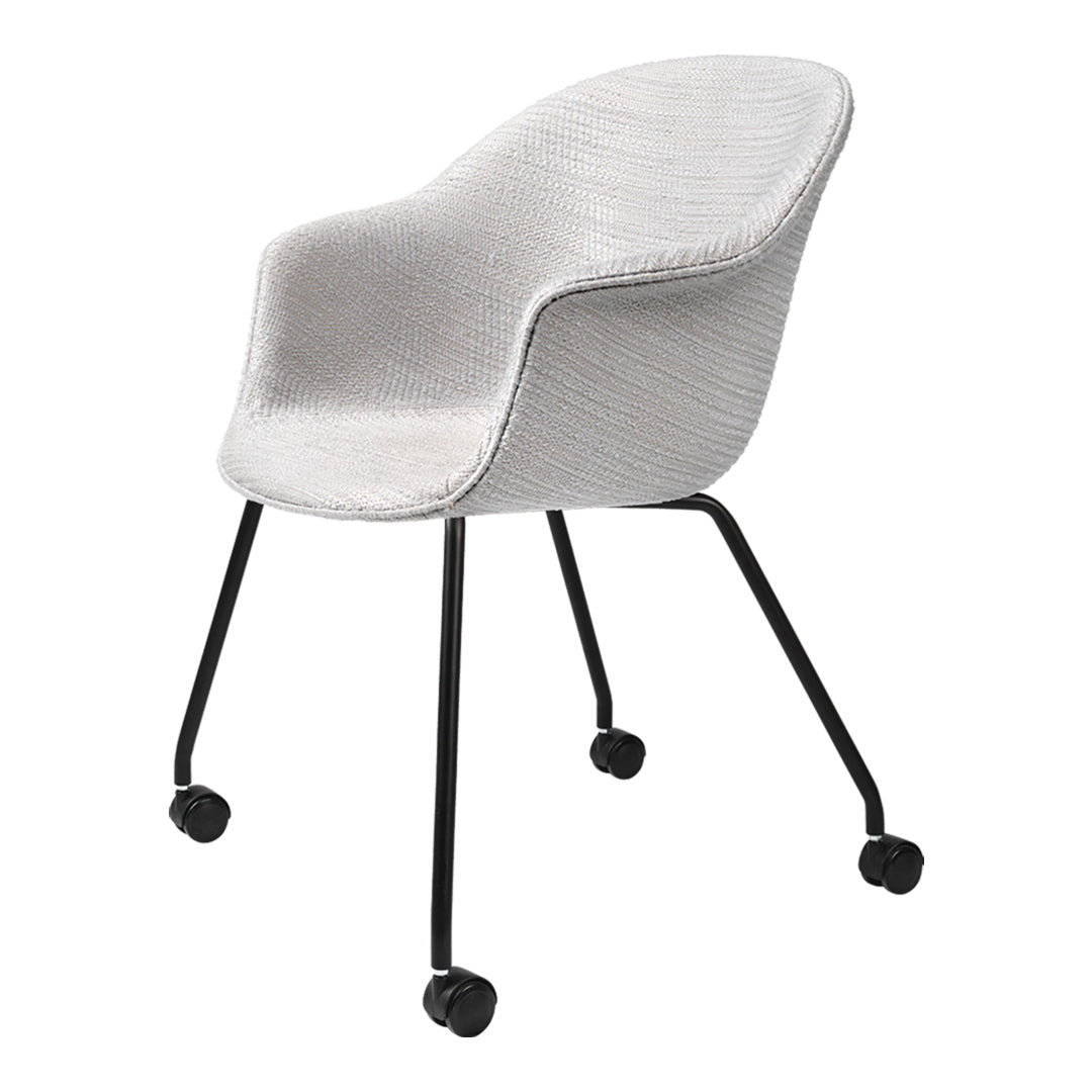 Ergonomic Bat Meeting Chair with 4 Legs & Casters - Fully Upholstered Office Chair for Conference Rooms, Home Offices & Workspaces