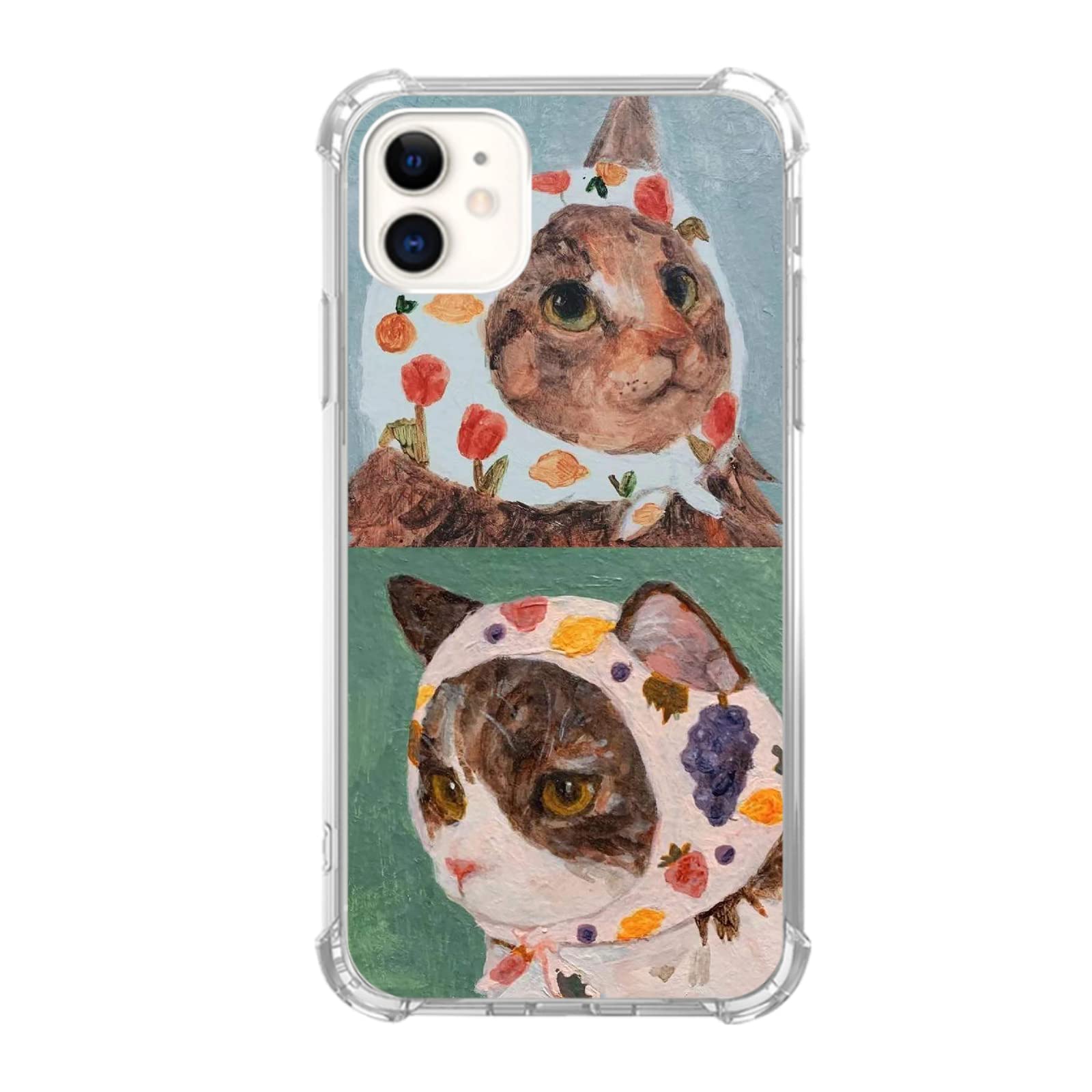 Stylish Cute Cat Painting TPU Bumper Case Cover for iPhone 11 - Durable Shockproof Phone Protection with Artistic Design, Perfect for Cat Lovers & Daily Use