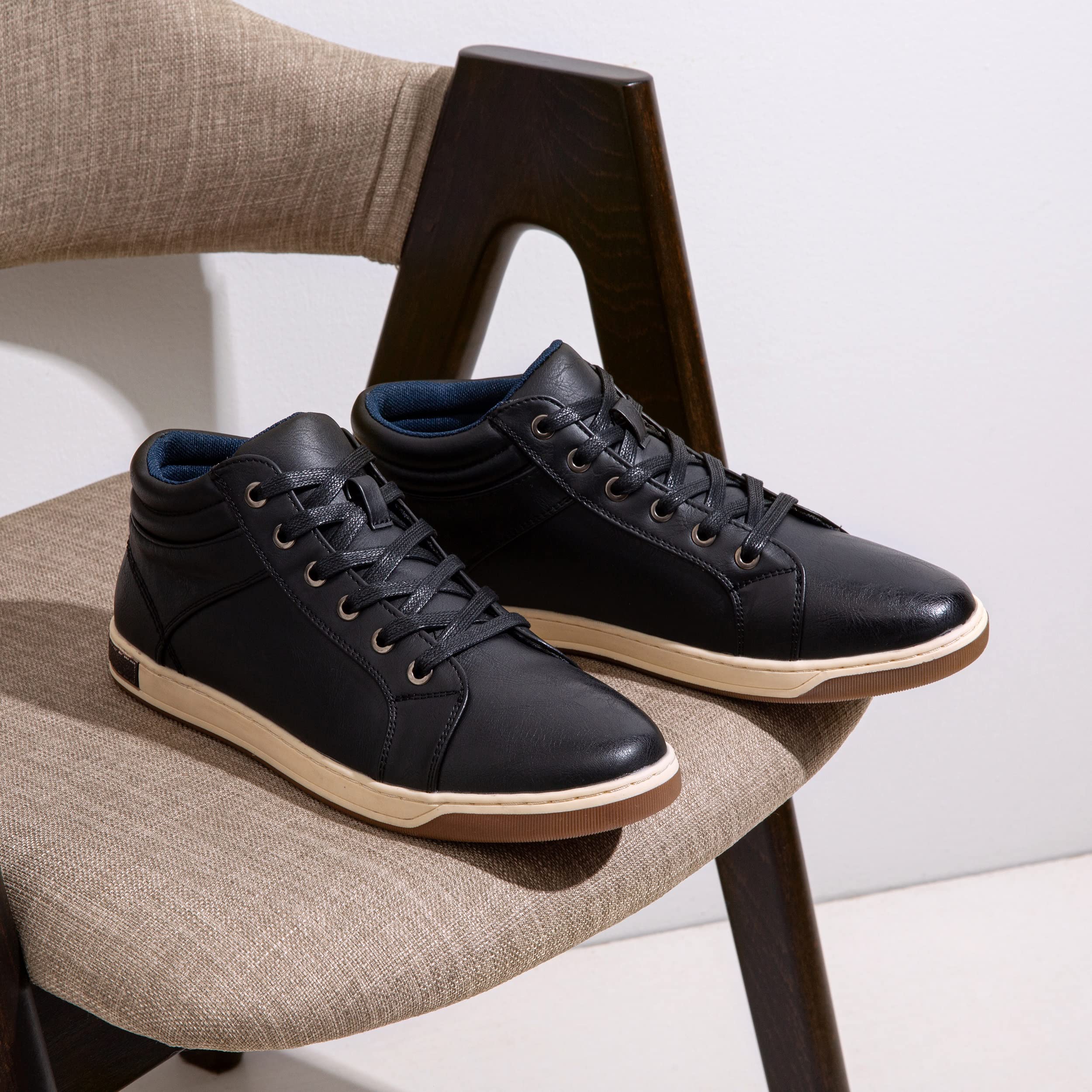 Jousen Men's High Top Fashion Sneakers - Breathable Casual Dress Shoes for Walking, Work & Everyday Wear - Comfortable Urban Street Style Sneakers for Men