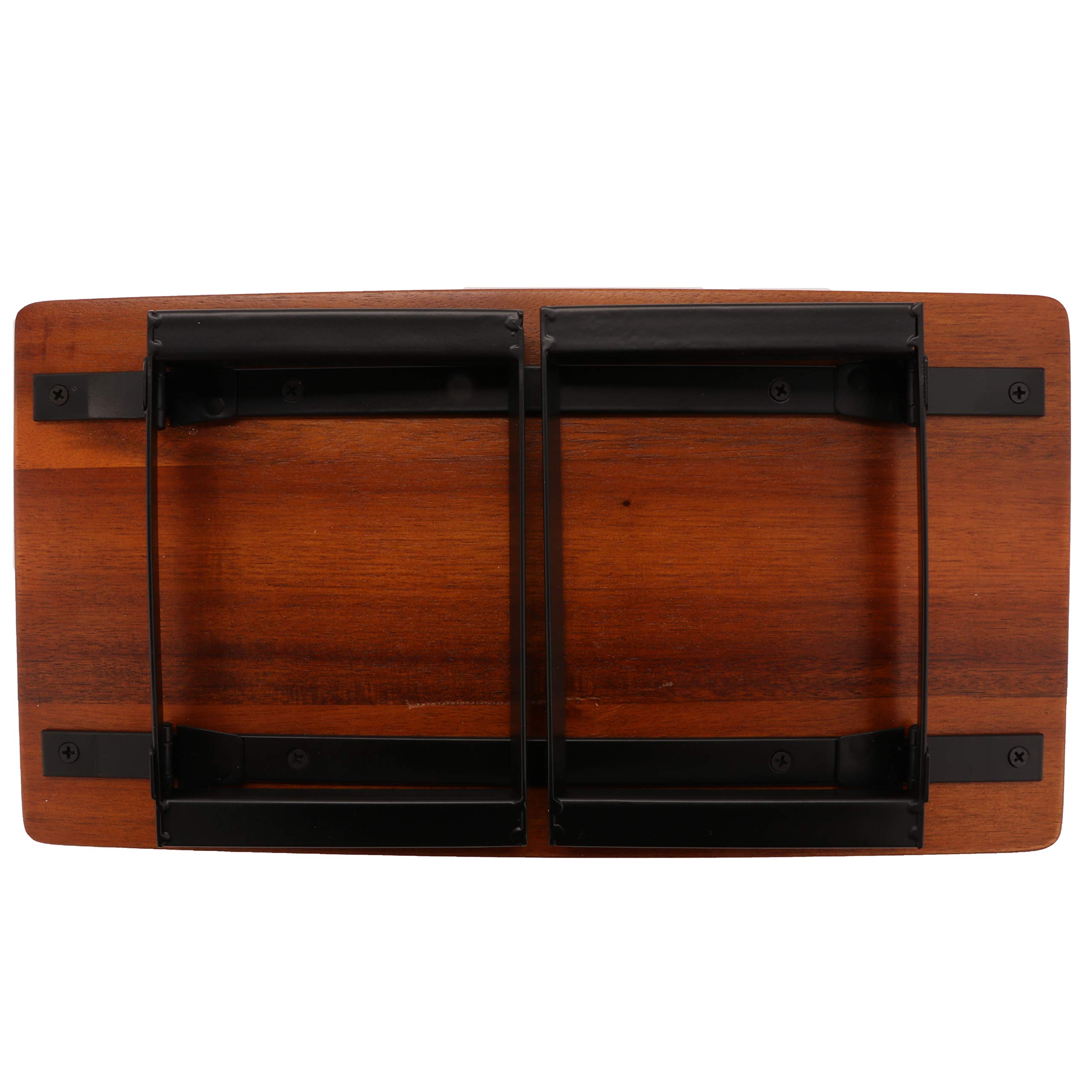 GET RISER-6-W Walnut Wooden Monitor Stand with Foldable Legs - 6 Inch Height Adjustable Laptop Riser for Home Office Desk Organization & Ergonomic Workspace Setup