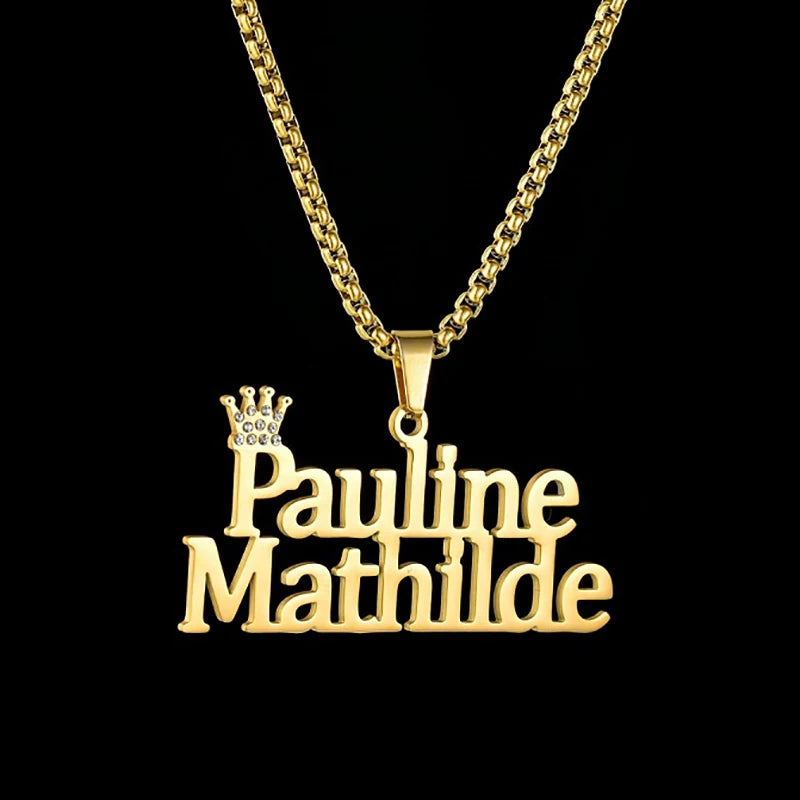 Personalized Crown Pendant Necklace for Women - Custom Name Initial Jewelry Gift for Birthday, Anniversary & Special Occasions | Perfect for Prom, Wedding & Everyday Elegance