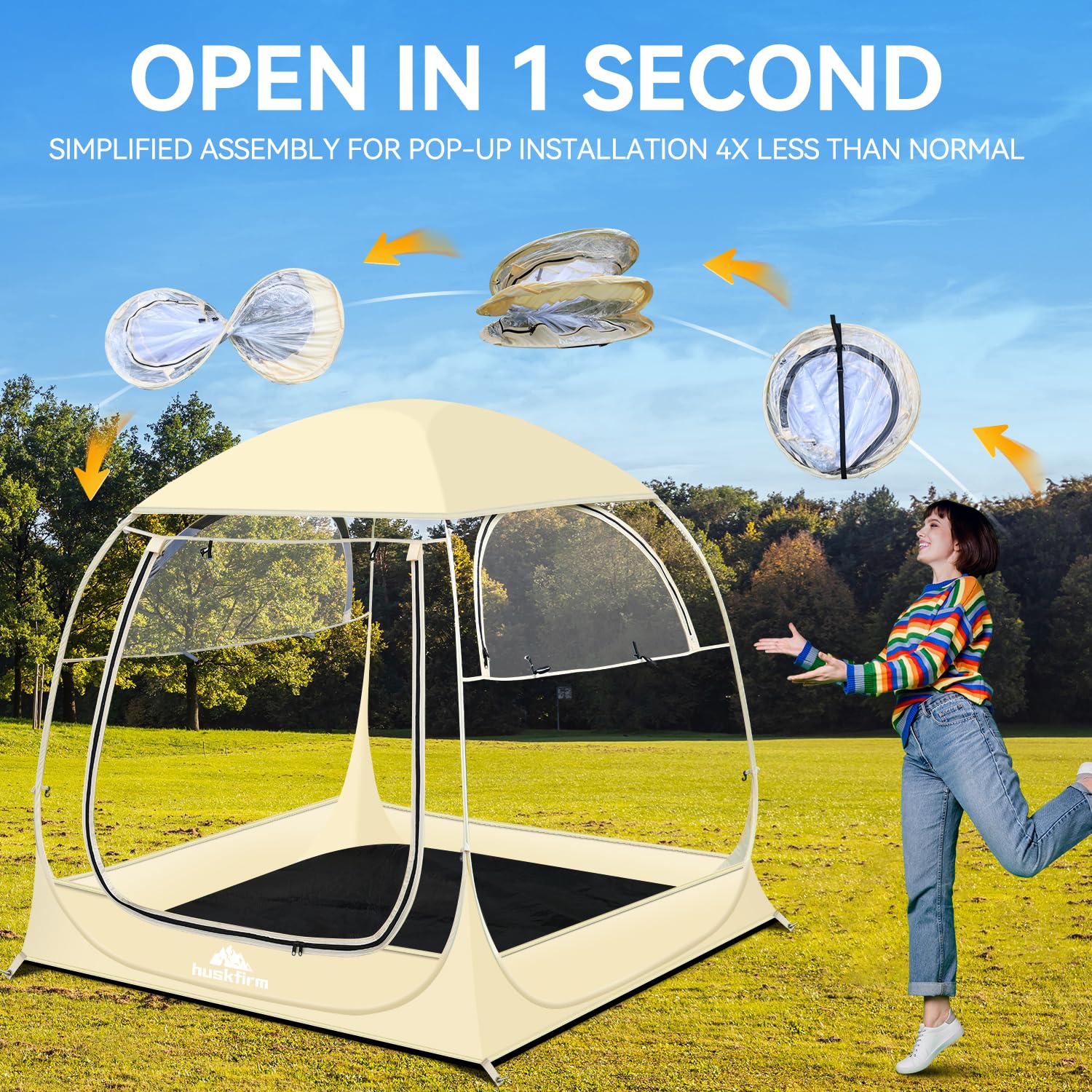 All Weather Clear Bubble Sports Tent - Quick Setup Waterproof & Windproof Pop Up Shelter for Outdoor Events, Fishing, Camping - Detachable Top Cover for Rain Protection - Perfect for Beach, Picnics, and Sporting Events