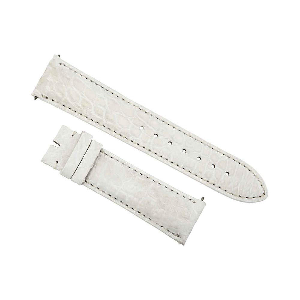 Hadley Roma 20mm Matte White Alligator Strap - Luxury Watch Band for Men