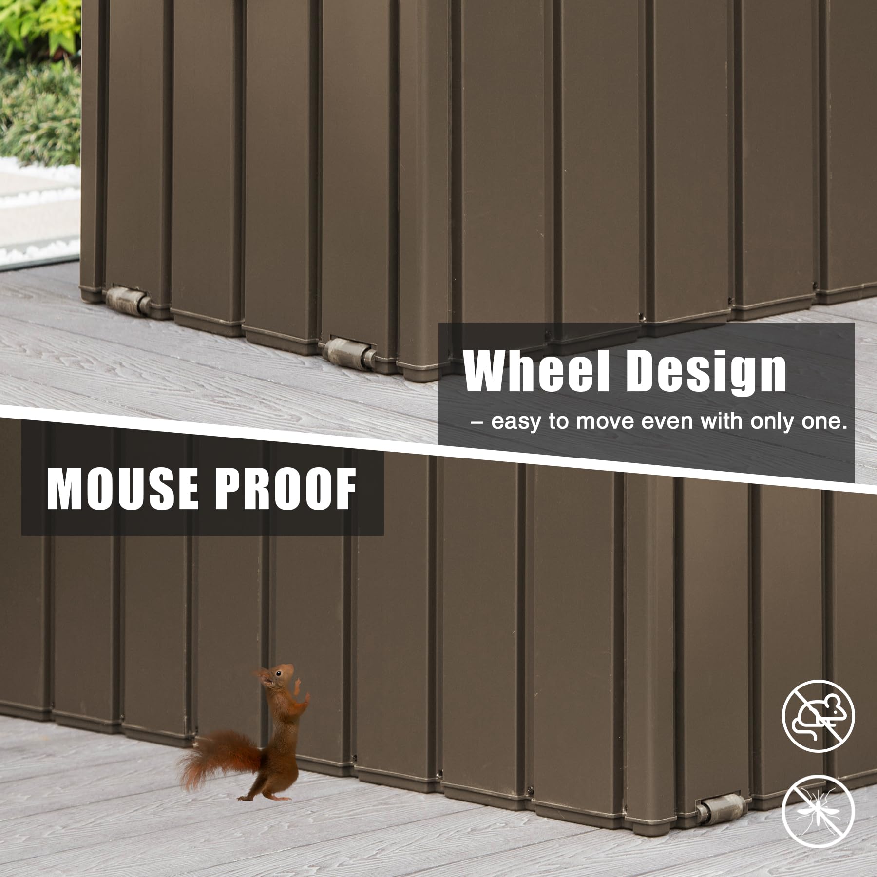 120 Gallon Waterproof Lockable Steel Outdoor Storage Deck Box - Dark Brown | Organize Patio Cushions, Garden Tools, Pool Equipment & Toys | Weatherproof Storage Solution for Backyard, Deck & Poolside