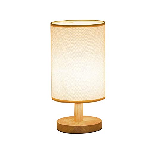 Minimalist Fabric Shade Bedside Table Lamp - Modern Nightstand & Desk Lamp for Bedroom, Living Room, Office | Warm Ambient Lighting for Reading, Working & Relaxing