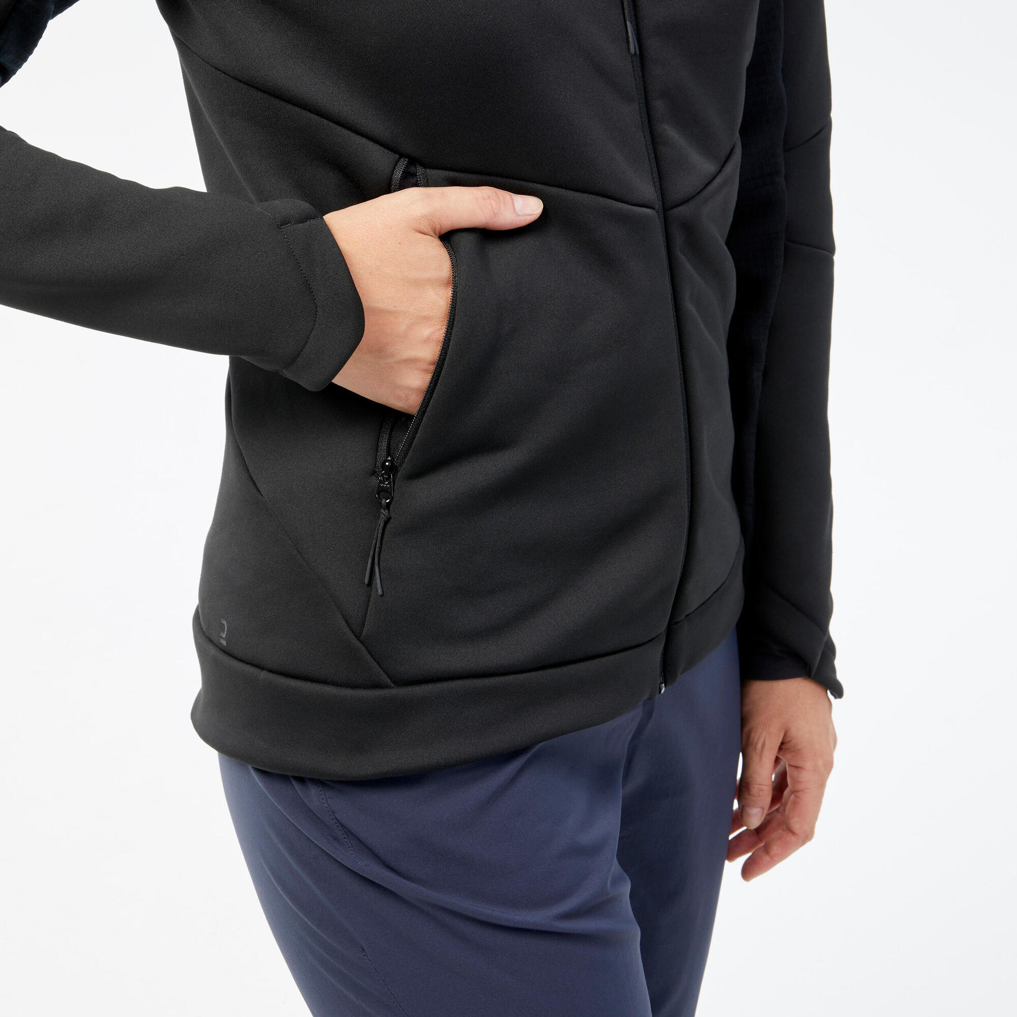 Women's Lightweight Fleece Jacket MH520 with Hood - Warm & Water-Resistant Hiking Jacket for Outdoor Adventures & Camping