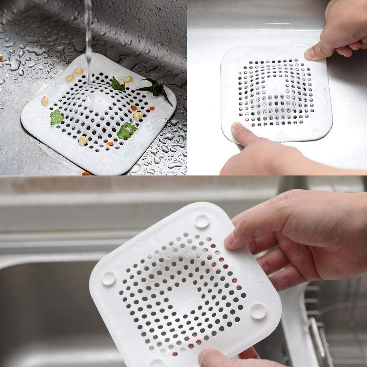 2 Pack Silicone Sink Strainer - Kitchen & Bathroom Drain Filter, Hair Catcher for Shower, Tub, and Sink - Durable, Flexible, Easy to Clean - Perfect for Home, RV, and Apartment Use